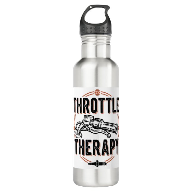 Throttle Therapy Motorcycle Grip 710 Ml Water Bottle (Front)