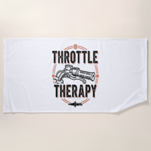 Throttle Therapy Motorcycle Grip Beach Towel