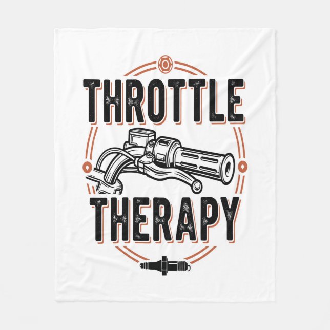Throttle Therapy Motorcycle Grip Fleece Blanket (Front)