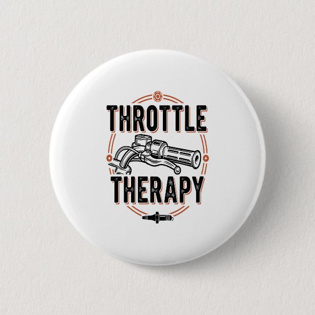 Throttle Therapy Motorcycle Grip.jpg 6 Cm Round Badge (Front)