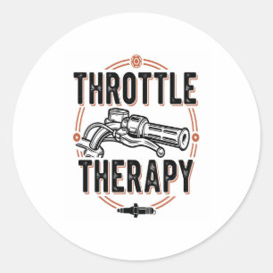 Throttle Therapy Motorcycle Grip.jpg Classic Round Sticker