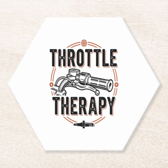 Throttle Therapy Motorcycle Grip.jpg Paper Coaster (Front)