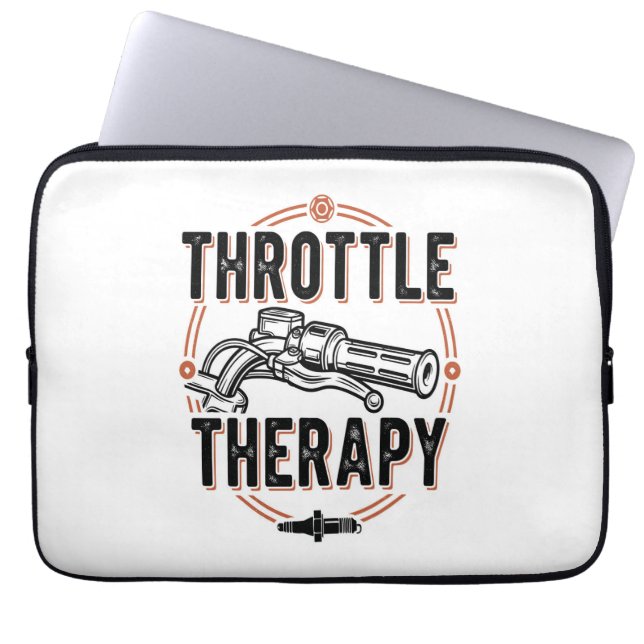Throttle Therapy Motorcycle Grip Laptop Sleeve (Front)