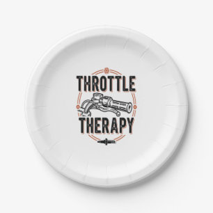 Throttle Therapy Motorcycle Grip Paper Plate