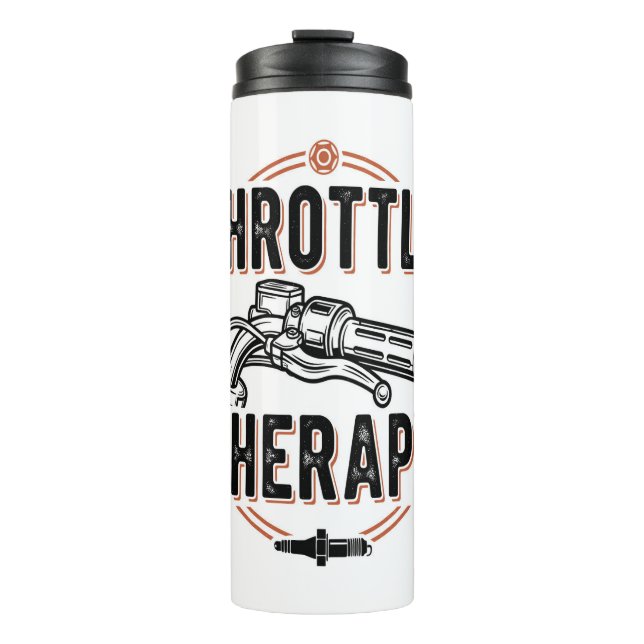 Throttle Therapy Motorcycle Grip Thermal Tumbler (Front)