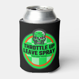 Throttle Up Leave Spray Drag Boat Racing Skull  Can Cooler