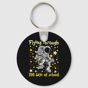 Through 100 Days Of School 100th Day Astronaut Kid Key Ring