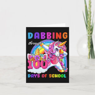 Through 100 Days Of School Dabbing Unicorn Gift Card