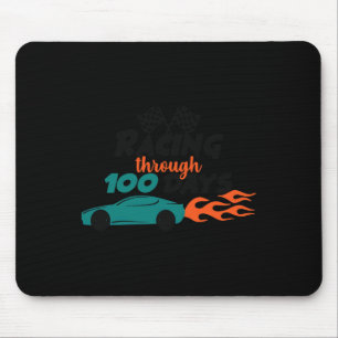 Through 100 Days Racing Car 100 Days Of School Out Mouse Mat