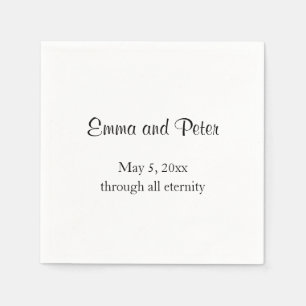 "Through All Eternity" Black Text Names and Date Napkin