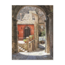 Through an archway in Narni, Umbria, Italy