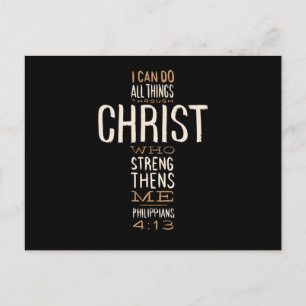 Through Christ Jesus Bible Quote Motivational Postcard