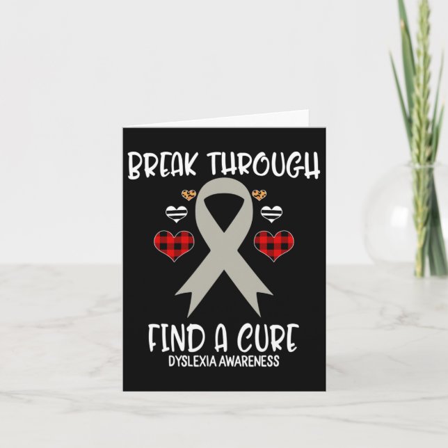 Through Find A Cure Dyslexia Awareness Ribbon Buff Card (Front)