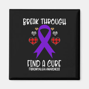 Through Find A Cure Fibromyalgia Awareness Ribbon Magnet