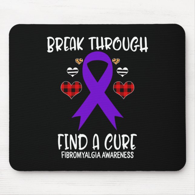 Through Find A Cure Fibromyalgia Awareness Ribbon  Mouse Mat (Front)