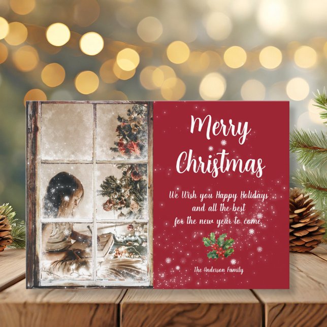 Through Frosted Windows and snow photo Card (Through Frosted Windows and snow photo Card)