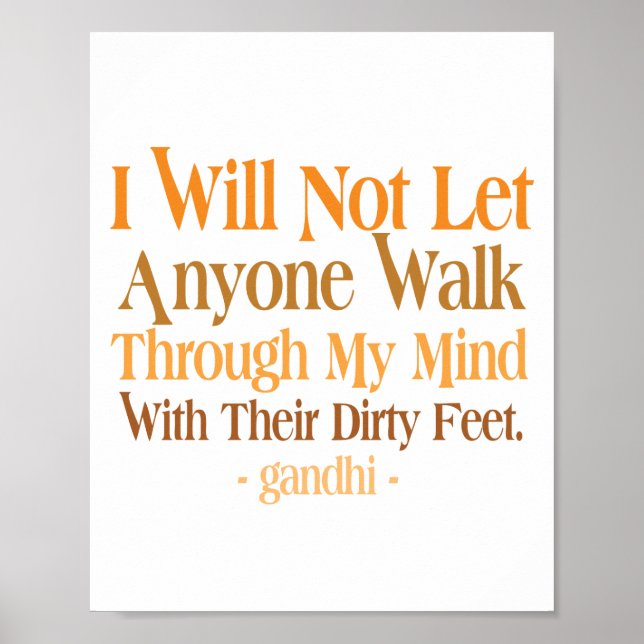 Through My Mind Quote Gandhi Poster (Front)