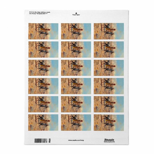 Through the Alkali, 1904 by Charles Marion Russell Label (Full Sheet)