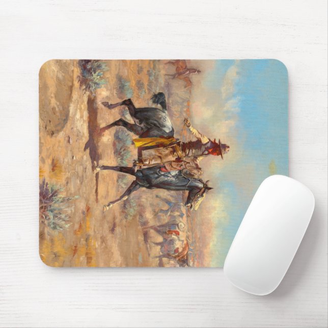 Through the Alkali, 1904 by Charles Marion Russell Mouse Mat (With Mouse)