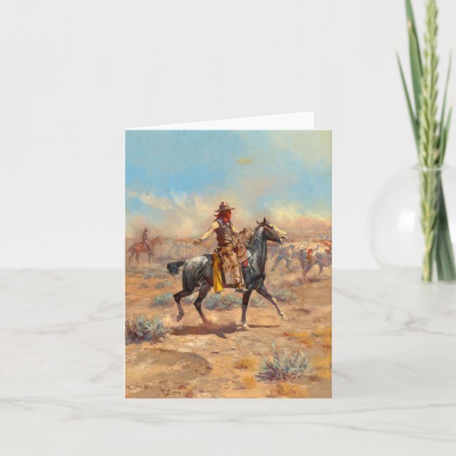 Through the Alkali by Charles Marion Russell Thank You Card (Front)