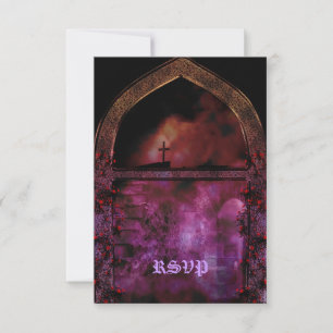 Through the Arch Goth Wedding RSVP Card