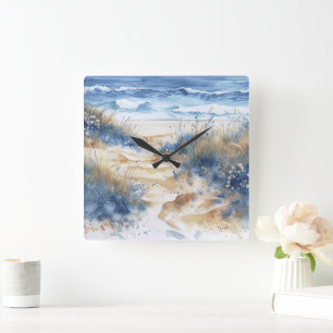 Through the Dunes Seascape Square Wall Clock