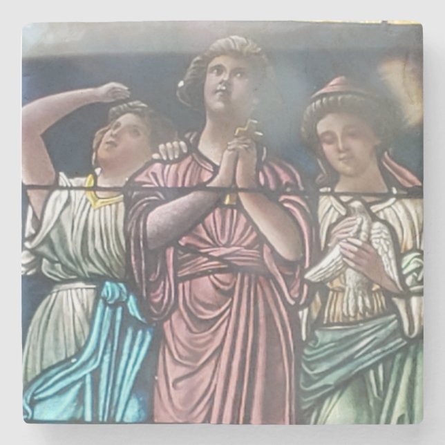 through the glass poster stone coaster (Front)