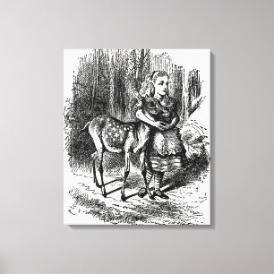Through the Looking Glass - Alice and the Fawn Canvas Print