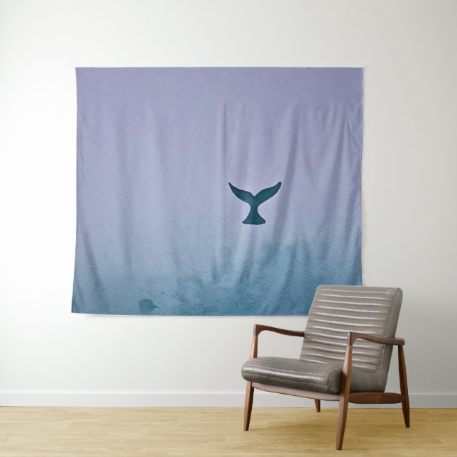 Through The Mist Whale Tail Art Tapestry (In Situ (Horizontal))