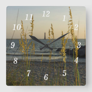 Through The Sea Oats Square Wall Clock