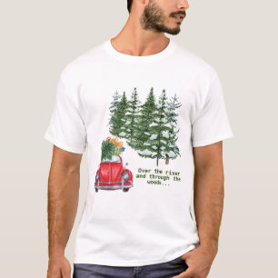 Through the Woods Red Car Holiday T-Shirt