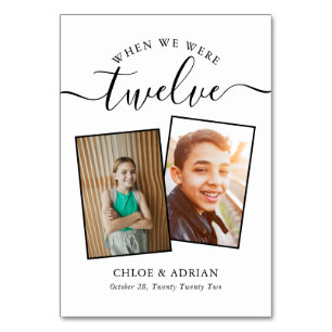 Through the Years Couple Photo Wedding Modern Tabl Table Number