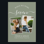 Through the Years Couple Photo Wedding Modern Tabl Table Number<br><div class="desc">Reminisce and have some fun with your wedding reception table numbers - These elegant simple table numbers give you the option to include a photograph of the the bride and groom at the same age as the table number, the bride and grooms name/s and the date of their wedding. The...</div>