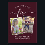 Through the Years Couple Photo Wedding Modern Tabl Table Number<br><div class="desc">Reminisce and have some fun with your wedding reception table numbers - These elegant simple table numbers give you the option to include a photograph of the the bride and groom at the same age as the table number, the bride and grooms name/s and the date of their wedding. The...</div>