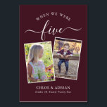 Through the Years Couple Photo Wedding Modern Tabl Table Number<br><div class="desc">Reminisce and have some fun with your wedding reception table numbers - These elegant simple table numbers give you the option to include a photograph of the the bride and groom at the same age as the table number, the bride and grooms name/s and the date of their wedding. The...</div>