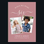 Through the Years Couple Photo Wedding Modern Tabl Table Number<br><div class="desc">Reminisce and have some fun with your wedding reception table numbers - These elegant simple table numbers give you the option to include a photograph of the the bride and groom at the same age as the table number, the bride and grooms name/s and the date of their wedding. The...</div>