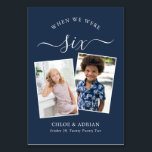 Through the Years Couple Photo Wedding Modern Tabl Table Number<br><div class="desc">Reminisce and have some fun with your wedding reception table numbers - These elegant simple table numbers give you the option to include a photograph of the the bride and groom at the same age as the table number, the bride and grooms name/s and the date of their wedding. The...</div>