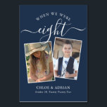 Through the Years Couple Photo Wedding Modern Tabl Table Number<br><div class="desc">Reminisce and have some fun with your wedding reception table numbers - These elegant simple table numbers give you the option to include a photograph of the the bride and groom at the same age as the table number, the bride and grooms name/s and the date of their wedding. The...</div>