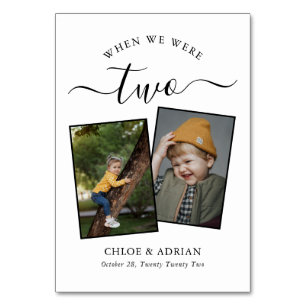 Through the Years Couple Photo Wedding Modern Tabl Table Number