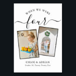 Through the Years Couple Photo Wedding Modern Tabl Table Number<br><div class="desc">Reminisce and have some fun with your wedding reception table numbers - These elegant simple table numbers give you the option to include a photograph of the the bride and groom at the same age as the table number, the bride and grooms name/s and the date of their wedding. The...</div>
