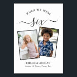 Through the Years Couple Photo Wedding Modern Tabl Table Number<br><div class="desc">Reminisce and have some fun with your wedding reception table numbers - These elegant simple table numbers give you the option to include a photograph of the the bride and groom at the same age as the table number, the bride and grooms name/s and the date of their wedding. The...</div>