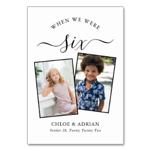 Through the Years Couple Photo Wedding Modern Tabl Table Number