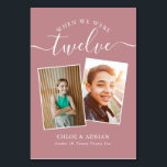 Through the Years Couple Photo Wedding Modern Tabl Table Number<br><div class="desc">Reminisce and have some fun with your wedding reception table numbers - These elegant simple table numbers give you the option to include a photograph of the the bride and groom at the same age as the table number, the bride and grooms name/s and the date of their wedding. The...</div>