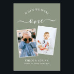 Through the Years Couple Photo Wedding Modern Tabl Table Number<br><div class="desc">Reminisce and have some fun with your wedding reception table numbers - These elegant simple table numbers give you the option to include a photograph of the the bride and groom at the same age as the table number, the bride and grooms name/s and the date of their wedding. The...</div>