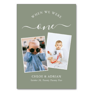 Through the Years Couple Photo Wedding Modern Tabl Table Number