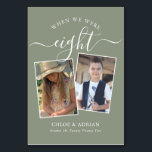 Through the Years Couple Photo Wedding Modern Table Number<br><div class="desc">Reminisce and have some fun with your wedding reception table numbers - These elegant simple table numbers give you the option to include a photograph of the the bride and groom at the same age as the table number, the bride and grooms name/s and the date of their wedding. The...</div>