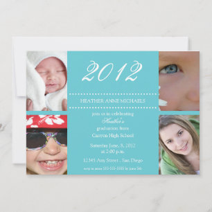 Through the Years Graduation Invitation-turquoise Invitation