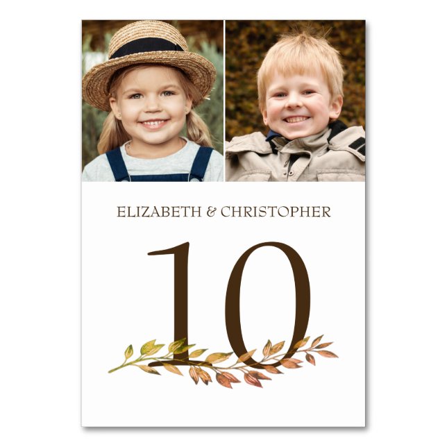 Through The Years Photos Wedding Table Number Sign (Front)