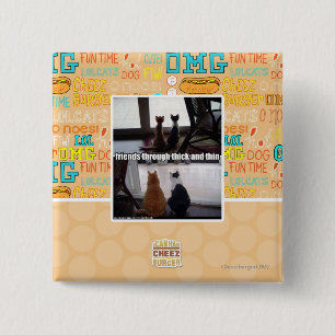 Through thick and thin 15 cm square badge