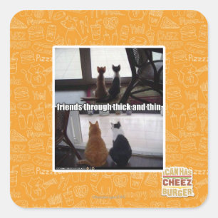 Through thick and thin square sticker